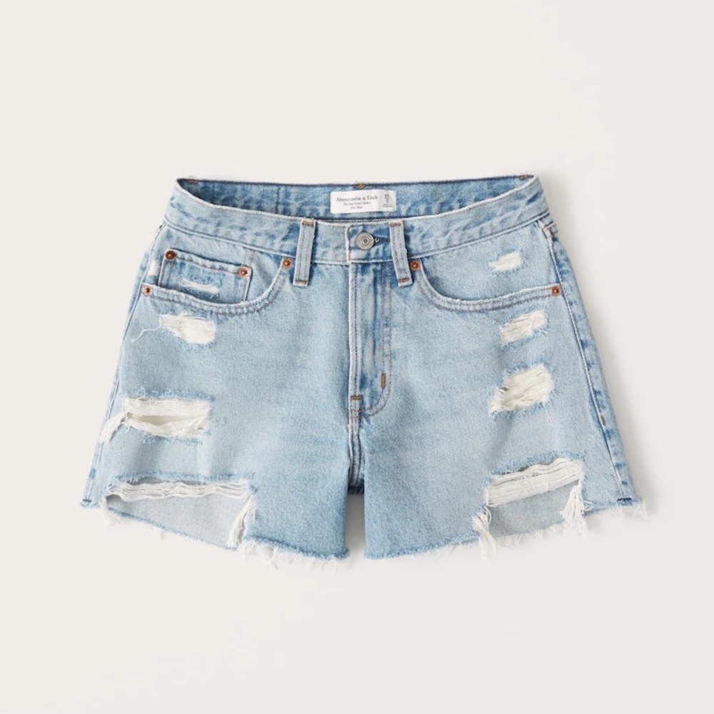 Abercrombie Curve Love Mid-Rise Boyfriend Shorts